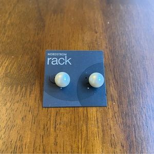 Nordstrom White Pearl Stud Earrings